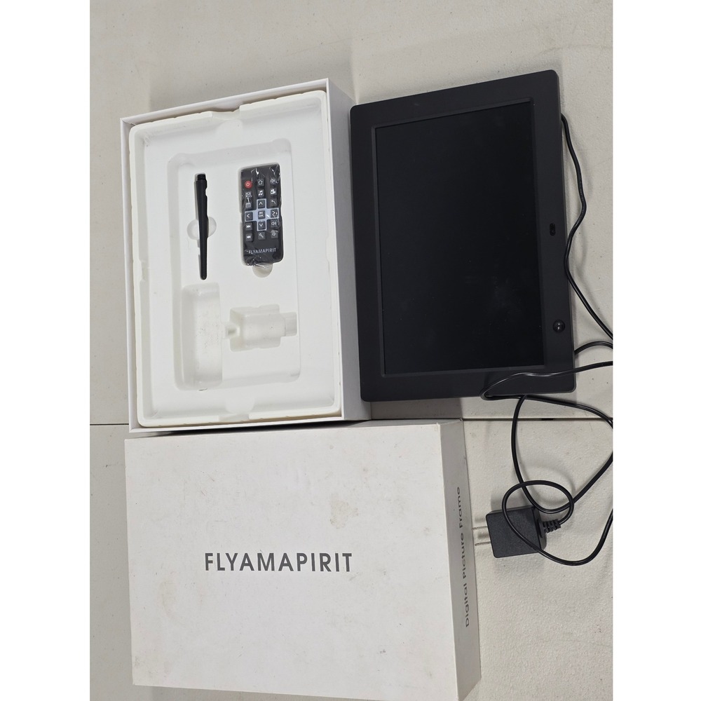 FLYAMAPIRIT Digital Picture Frame Black with Remote and Power Adapter Boxed